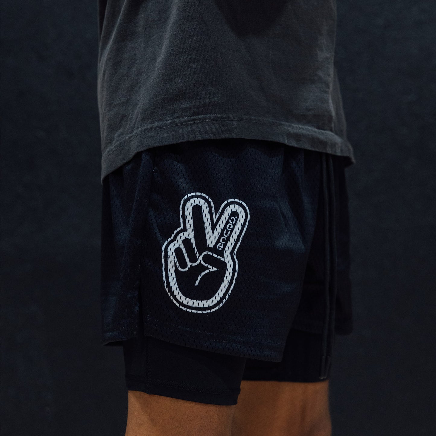 Mesh Shorts "Black White"
