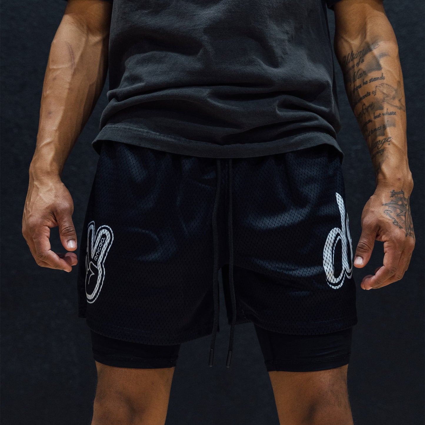 Mesh Shorts "Black White"