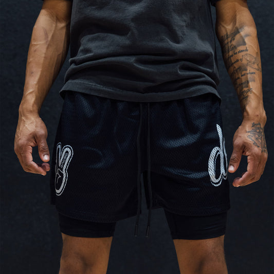Mesh Shorts "Black White"